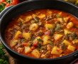 Mancarica de cartofi cu vinete si carne tocata la ceaun-9