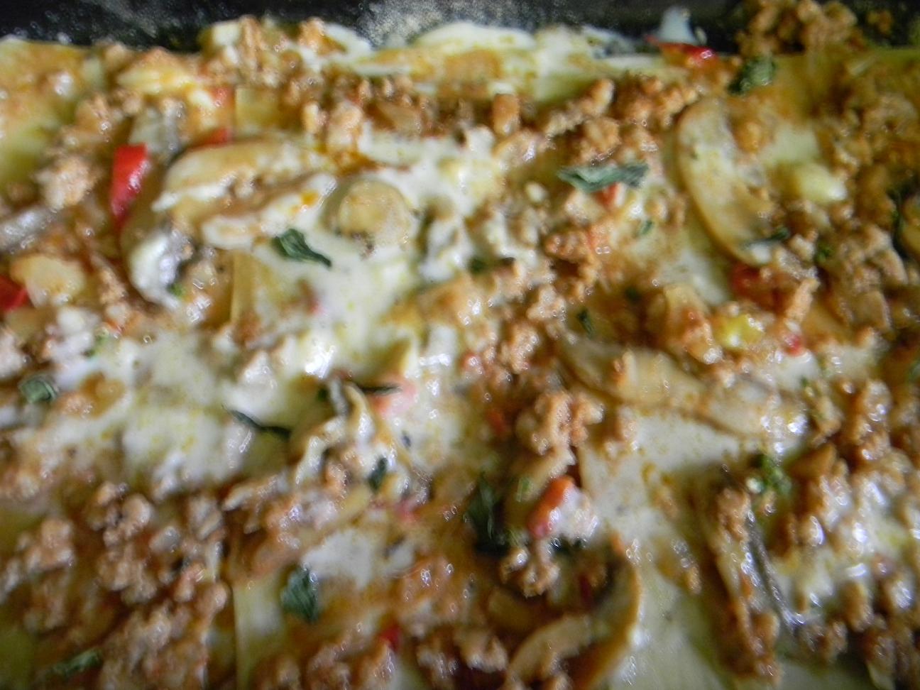 Lasagna cu carne si ciuperci