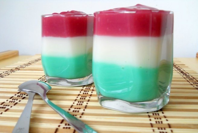 Panna cotta tricolora