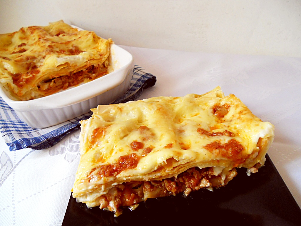 Lasagne cu cannelloni şi carne de porc