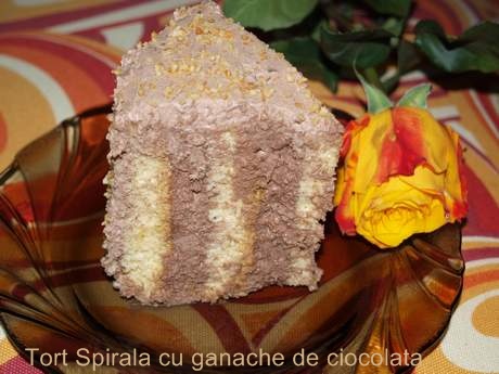 Tort Spirala cu crema ganache de ciocolata(reteta nr.400)