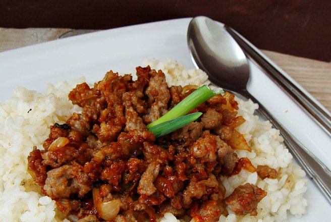 Carne tocata in stil korean