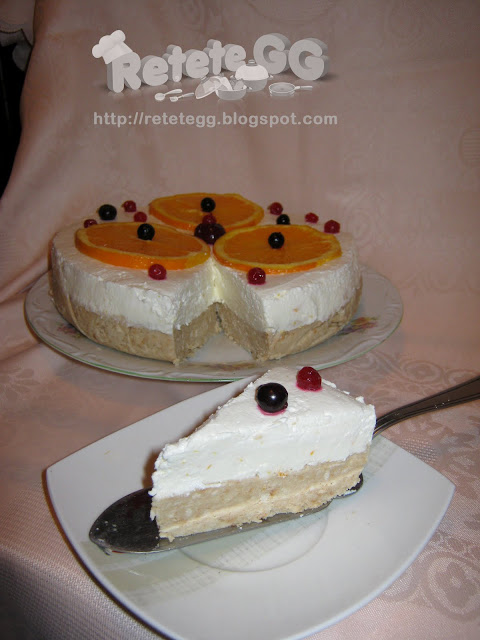 Cheesecake cu portocale (fara coacere)