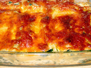 Cannelloni cu spanac, mozzarella si gorgonzola