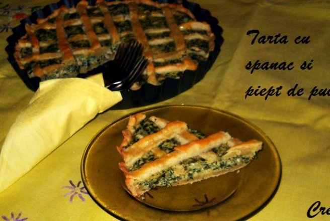 Tarta cu spanac si piept de pui