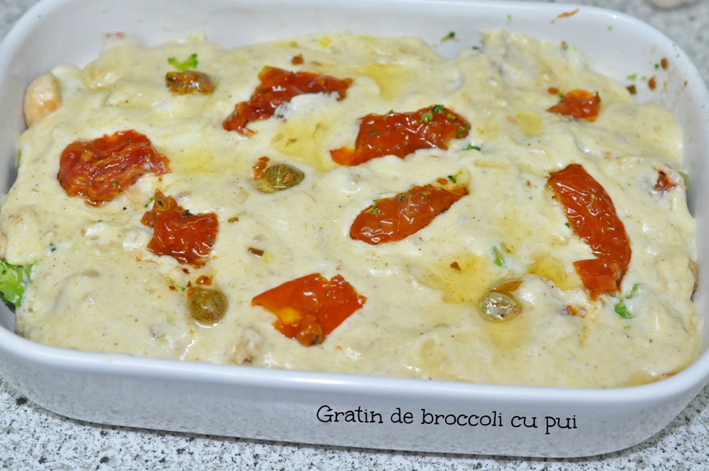 Gratin de broccoli cu pui