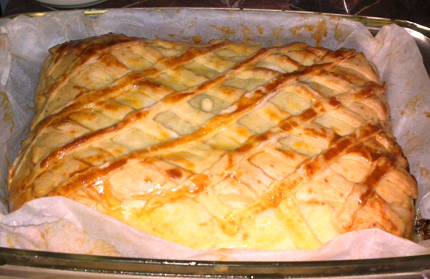 Strudel sarat cu spanac,bacon si filet de somon