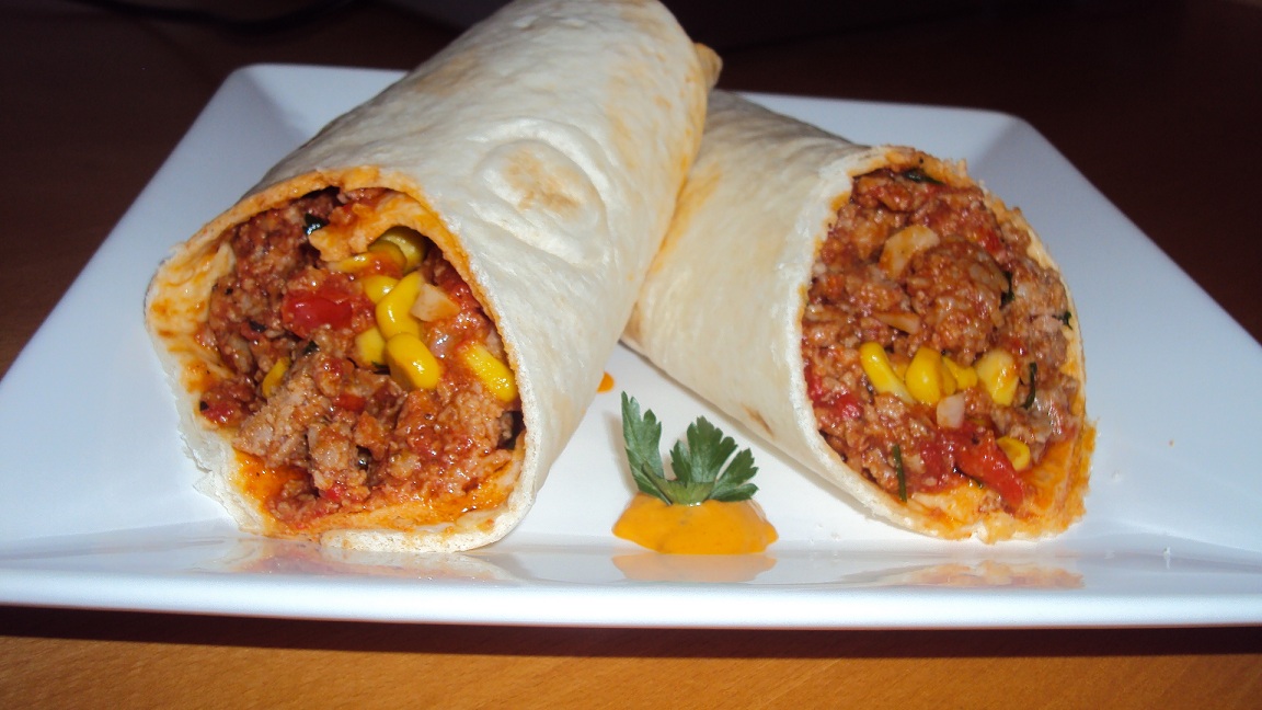 Burritos cu carne tocata