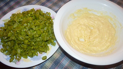 Salata de fasole verde cu maioneza şi usturoi