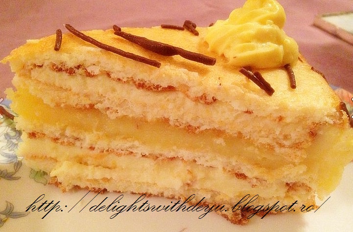 Tort  Dukan cu lemon curd si crema de vanilie