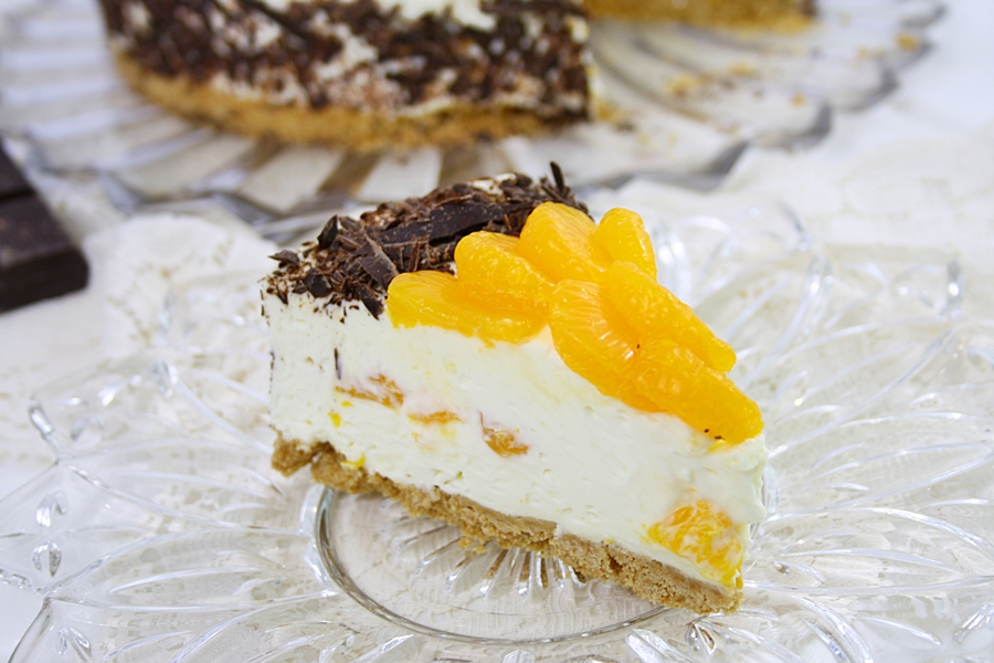 Cheesecake cu mandarine si ciocolata