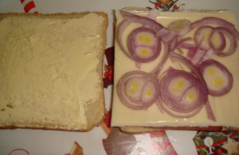 Sandwich cald cu jambon si branza topita