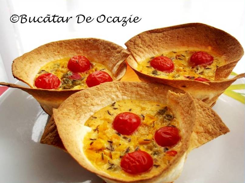 Sufleu de legume mexicane în pahare de tortilla