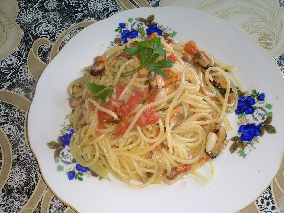 Spaghetti cu midii negre- cozze nere