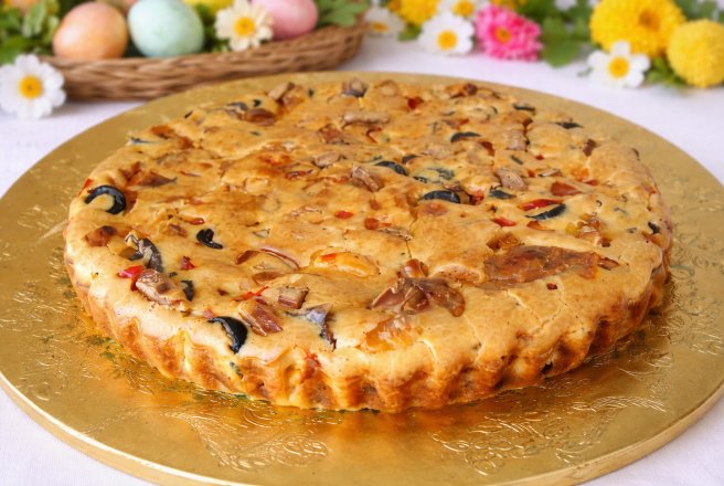 Aperitiv tarta cu legume si branzeturi