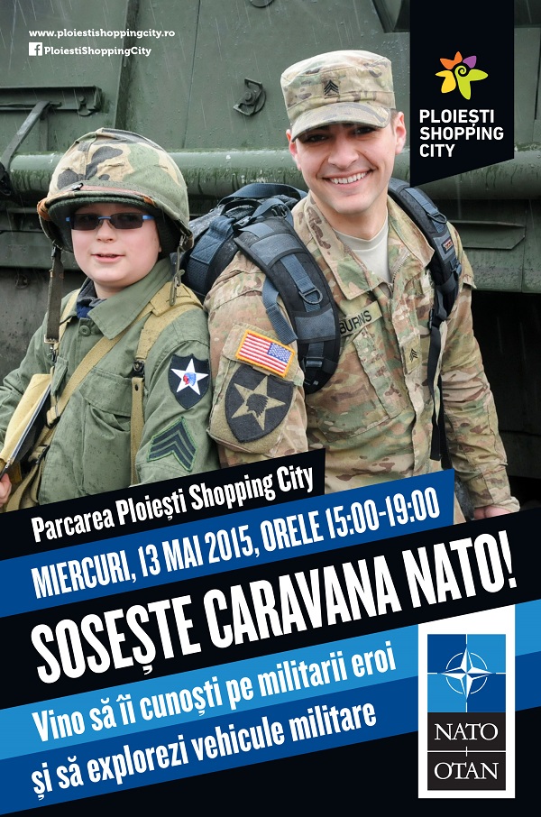 Caravana NATO sosește în parcarea Ploiești Shopping City