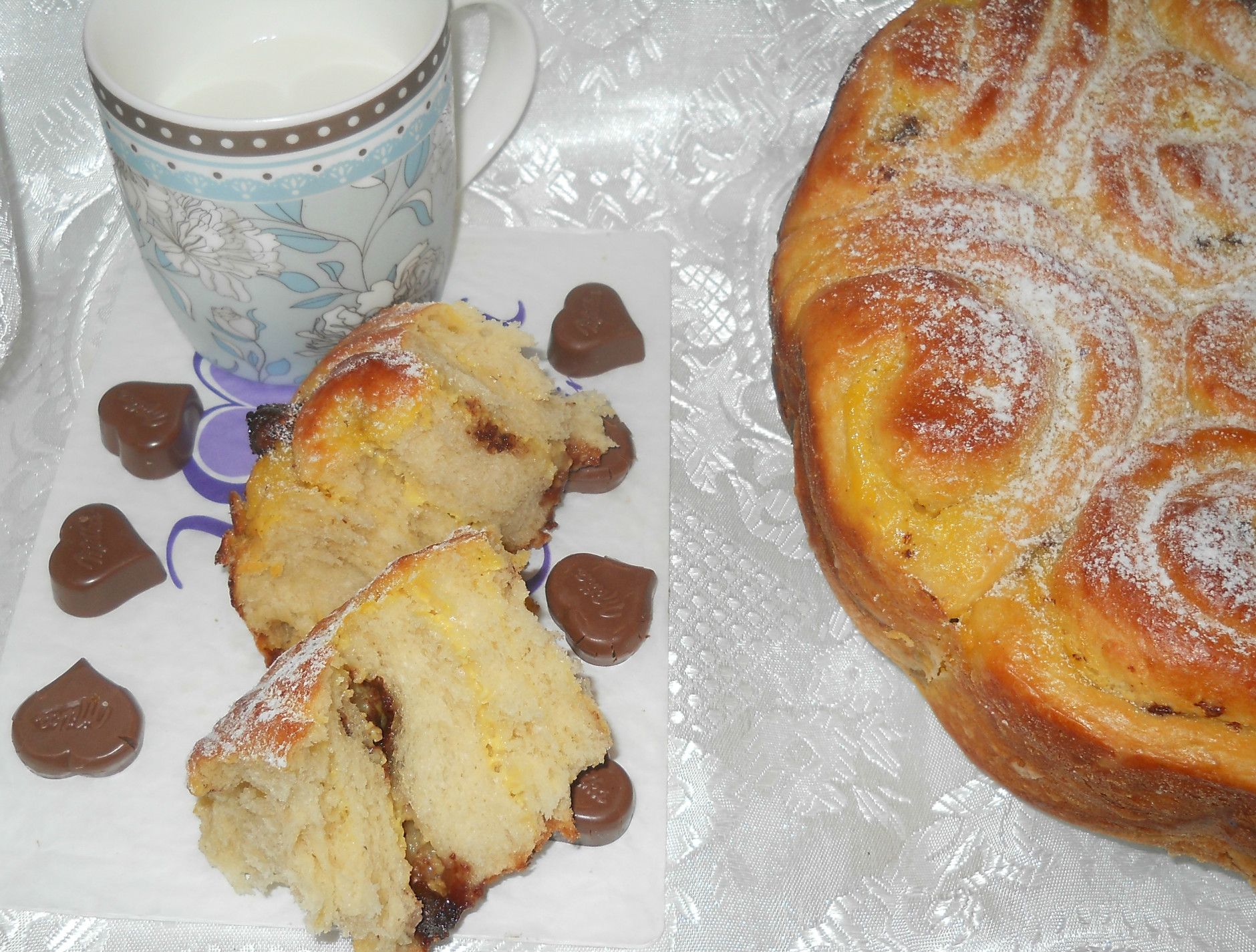 Brioche cu crema de patiserie