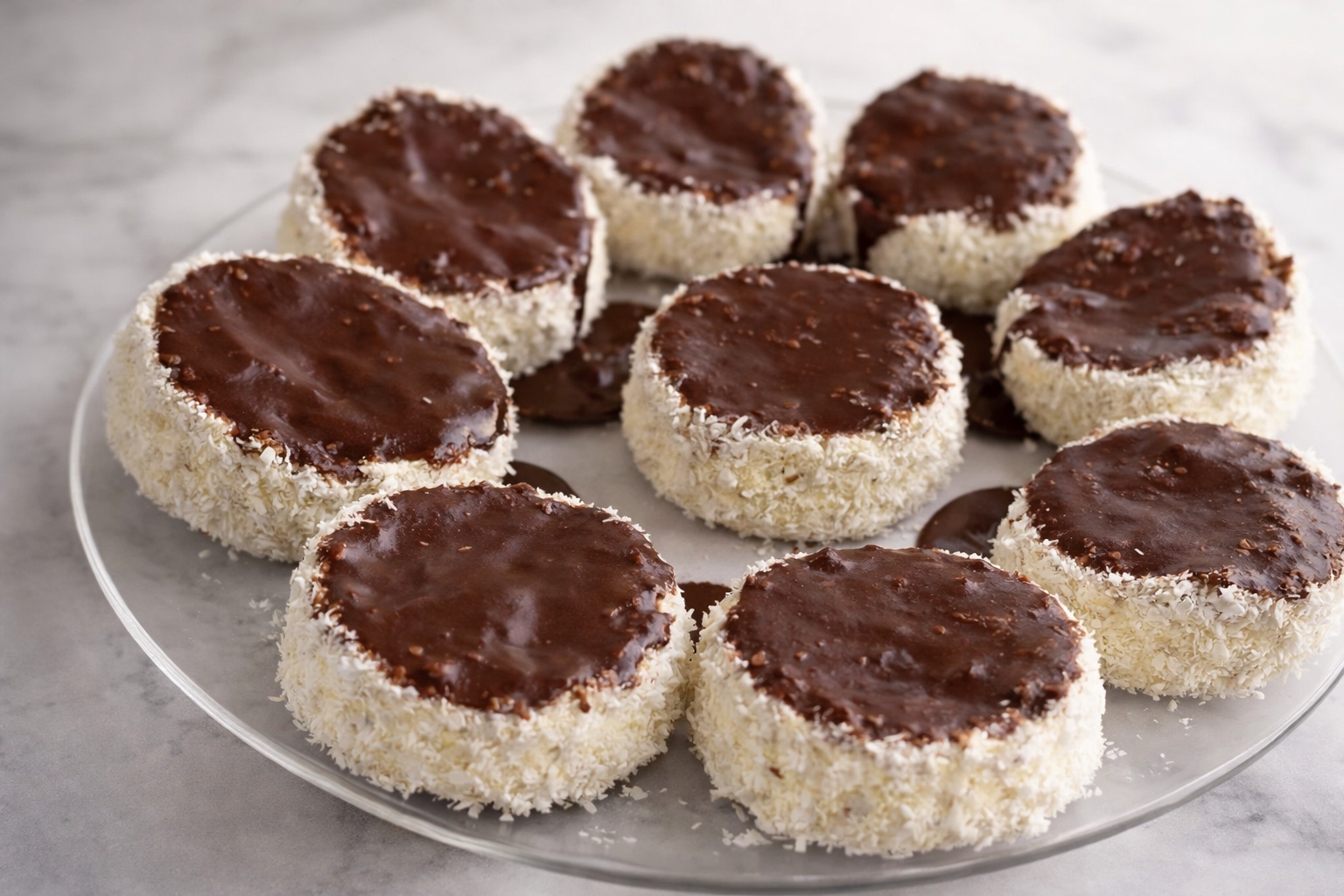 Rotite cu nuca de cocos si glazura de ciocolata