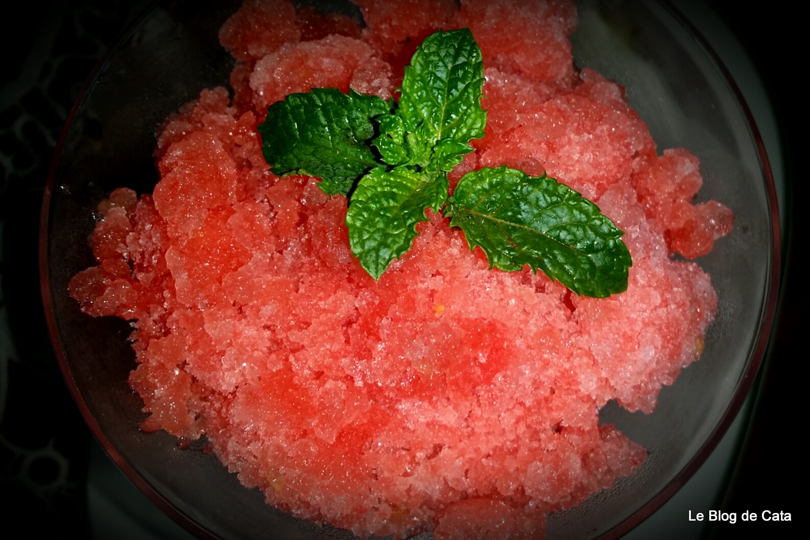 Granita de pepene verde si  menta