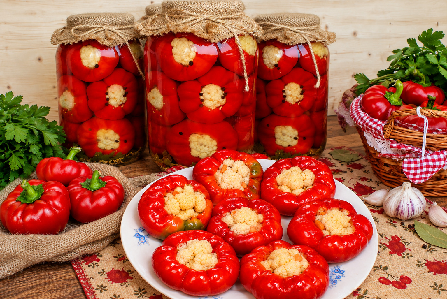 Gogosari umpluti cu conopida