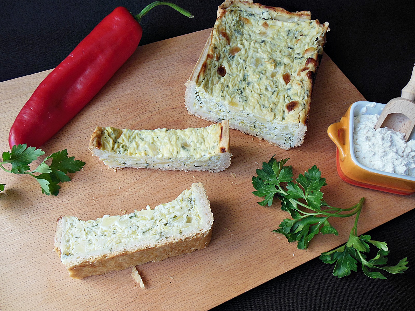 Tarta cu dovlecei, ricotta si mozzarella