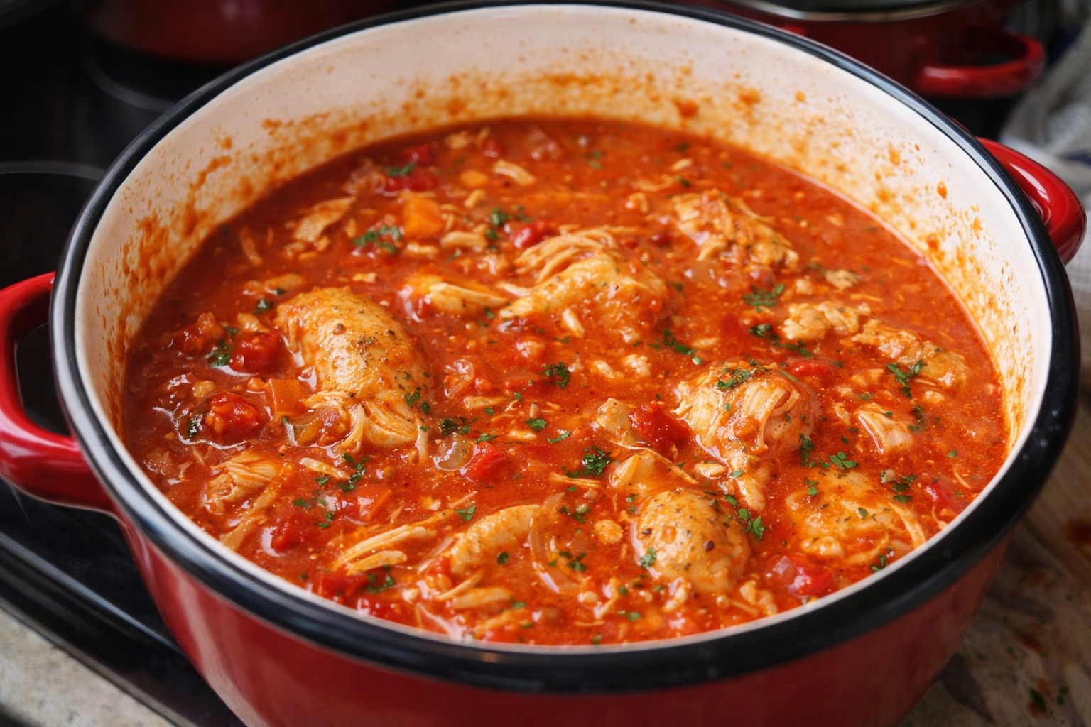 Tocanita de pui cu ceapa, usturoi si mamaliga