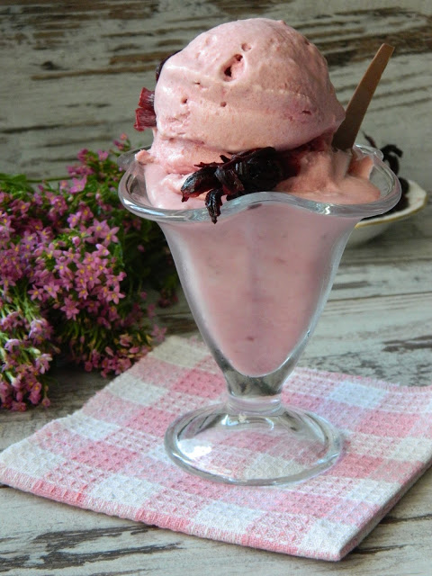 Desert inghetata de revent si flori de hibiscus