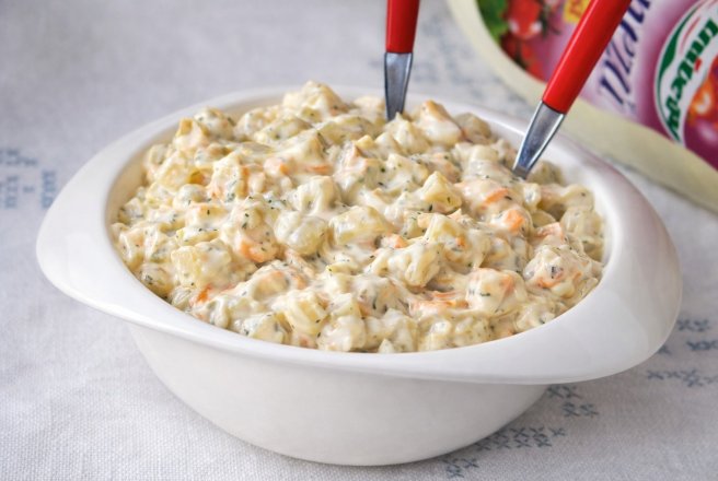 Salata de fasole verde cu maioneza, reteta de post