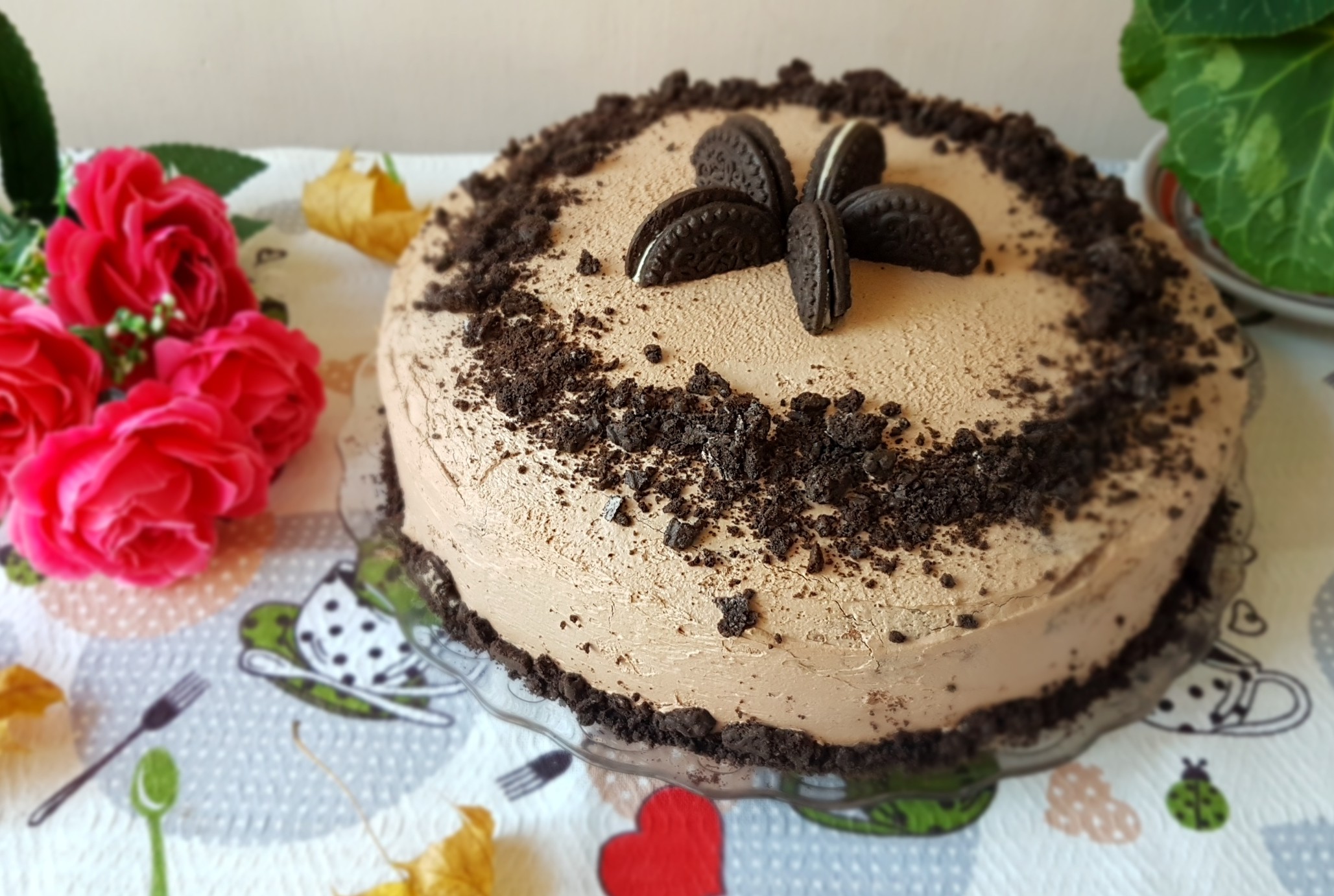 Desert tort cu crema Oreo si banane