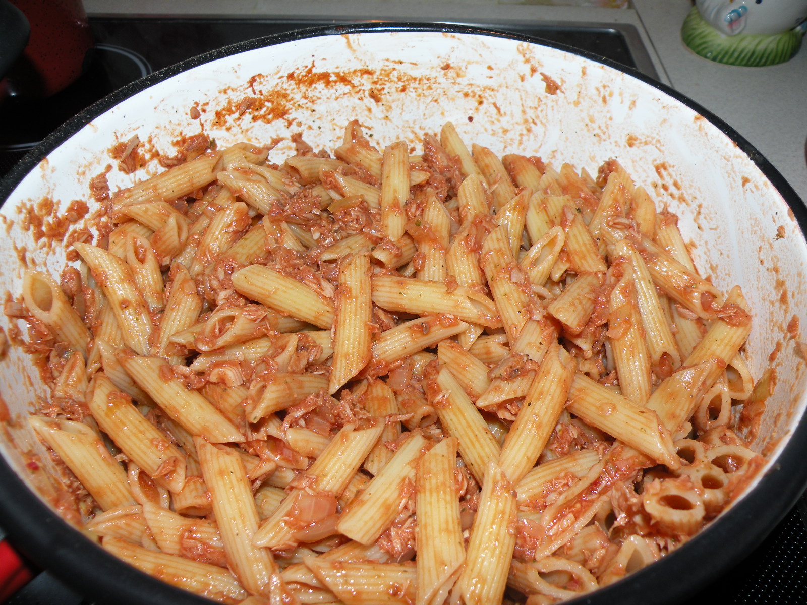 Penne Barilla cu ton si parmezan la cuptor