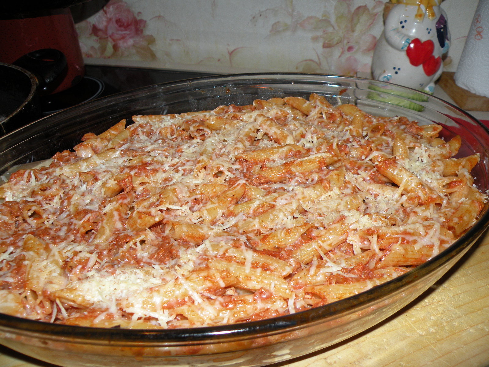 Penne Barilla cu ton si parmezan la cuptor