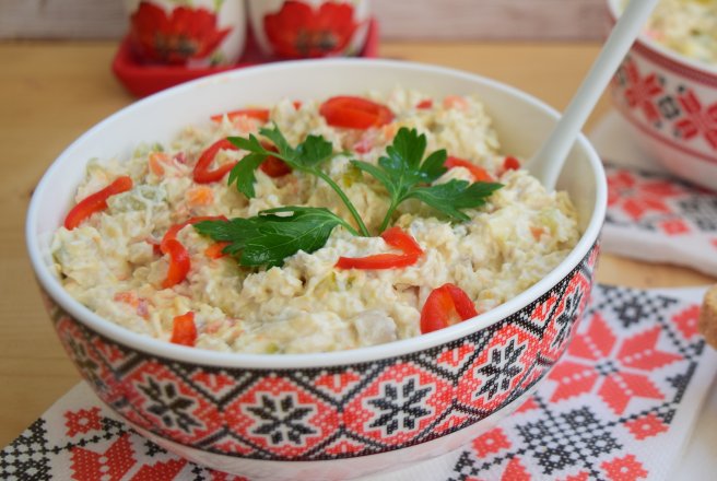 Salata de ciuperci cu piept de pui si telina