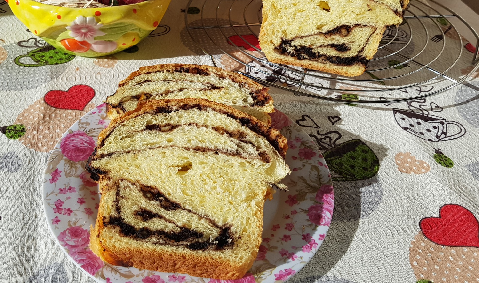 Desert cozonac cu ciocolata si coaja de portocale