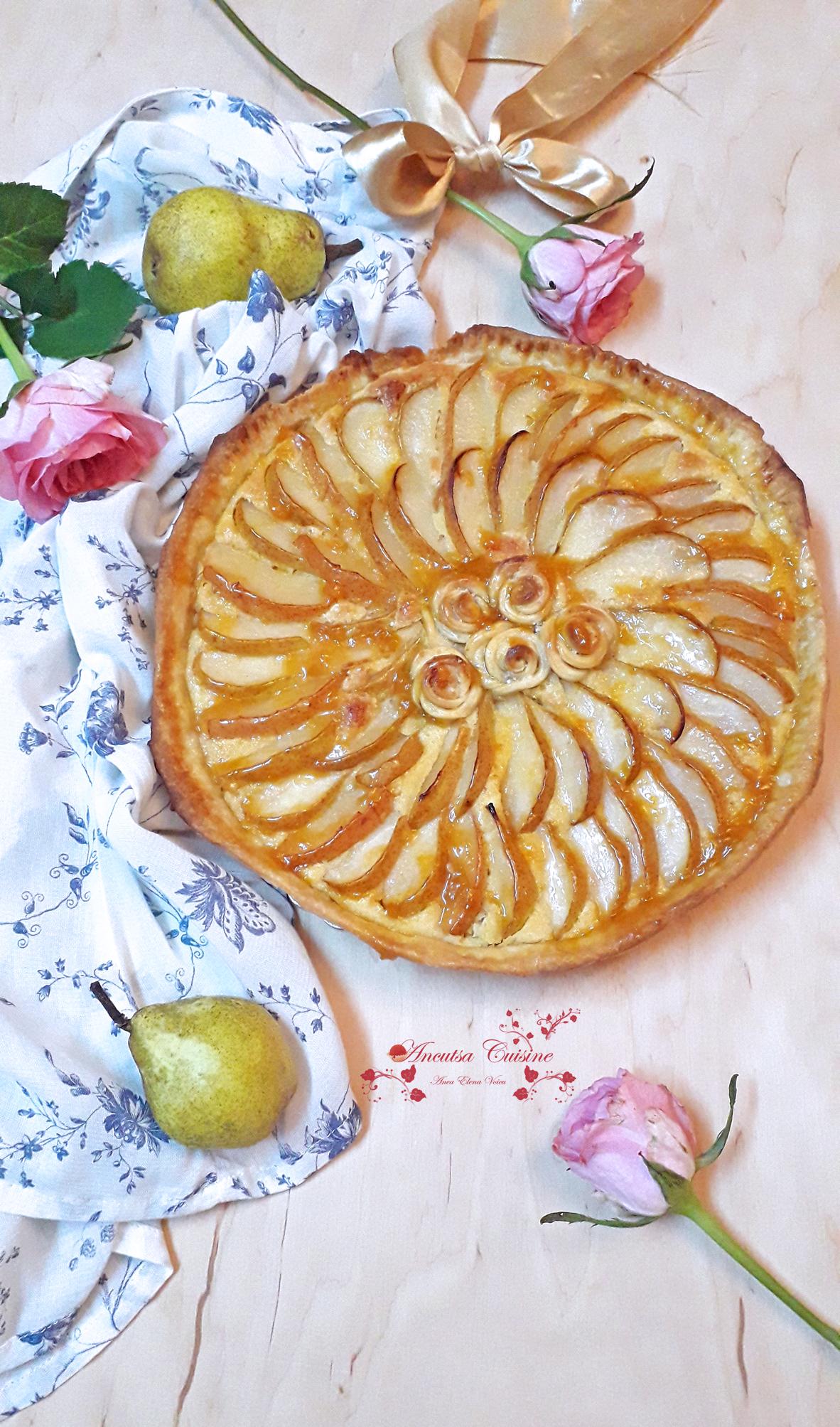 Desert tarta frangipane cu pere