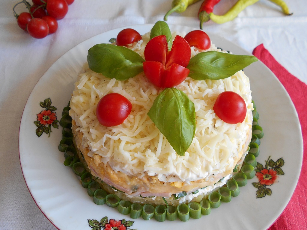 Salata Mimoza, cu sunca si mozzarella