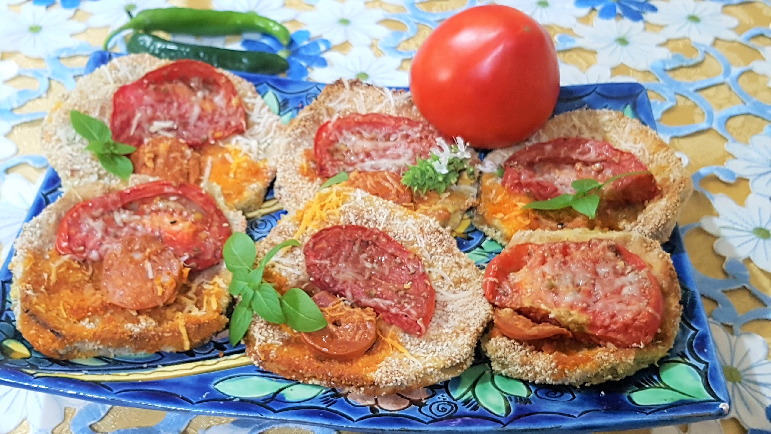 Vinete cu chorizo si parmezan la cuptor