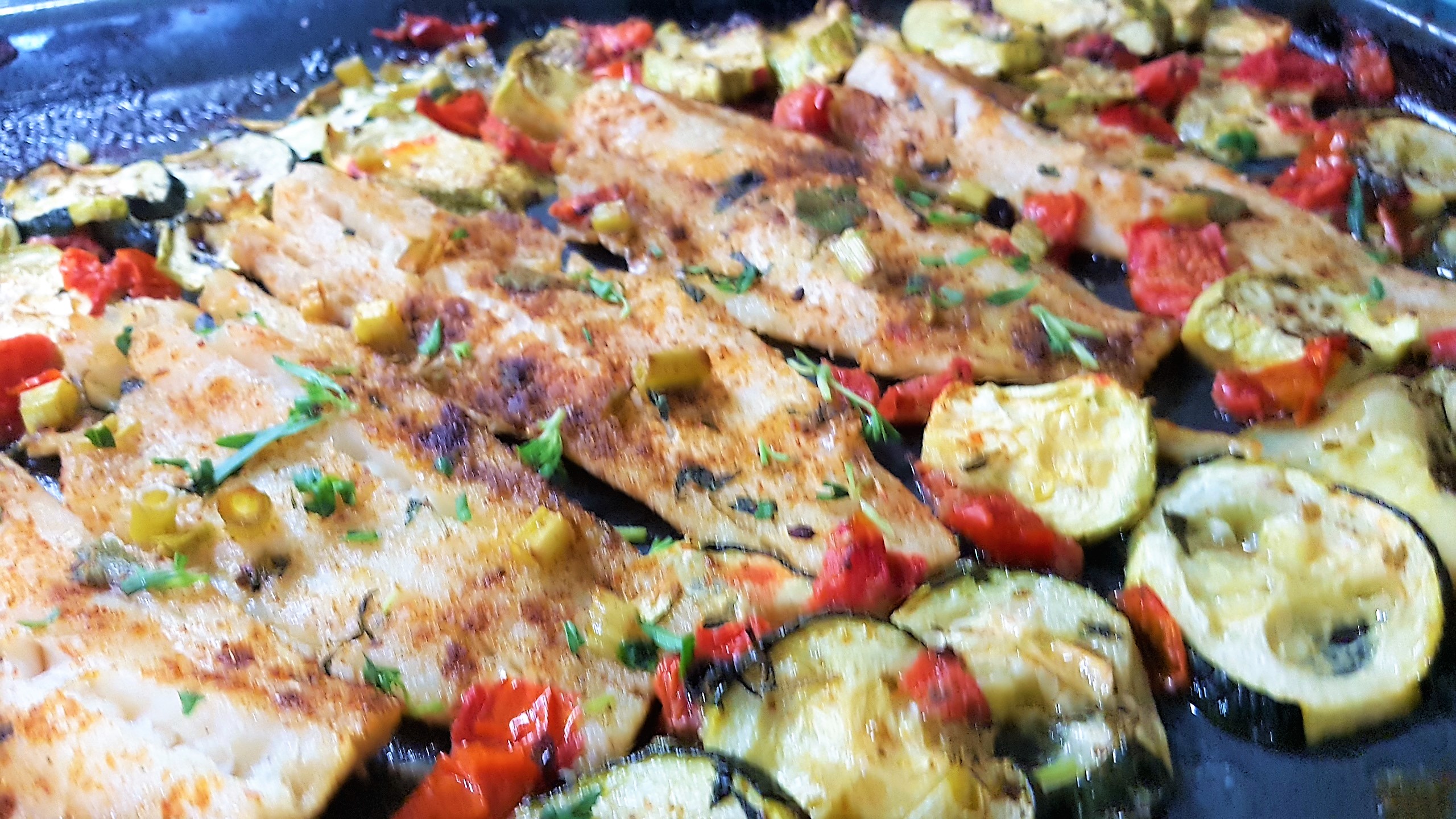 File de cod alb cu zucchini