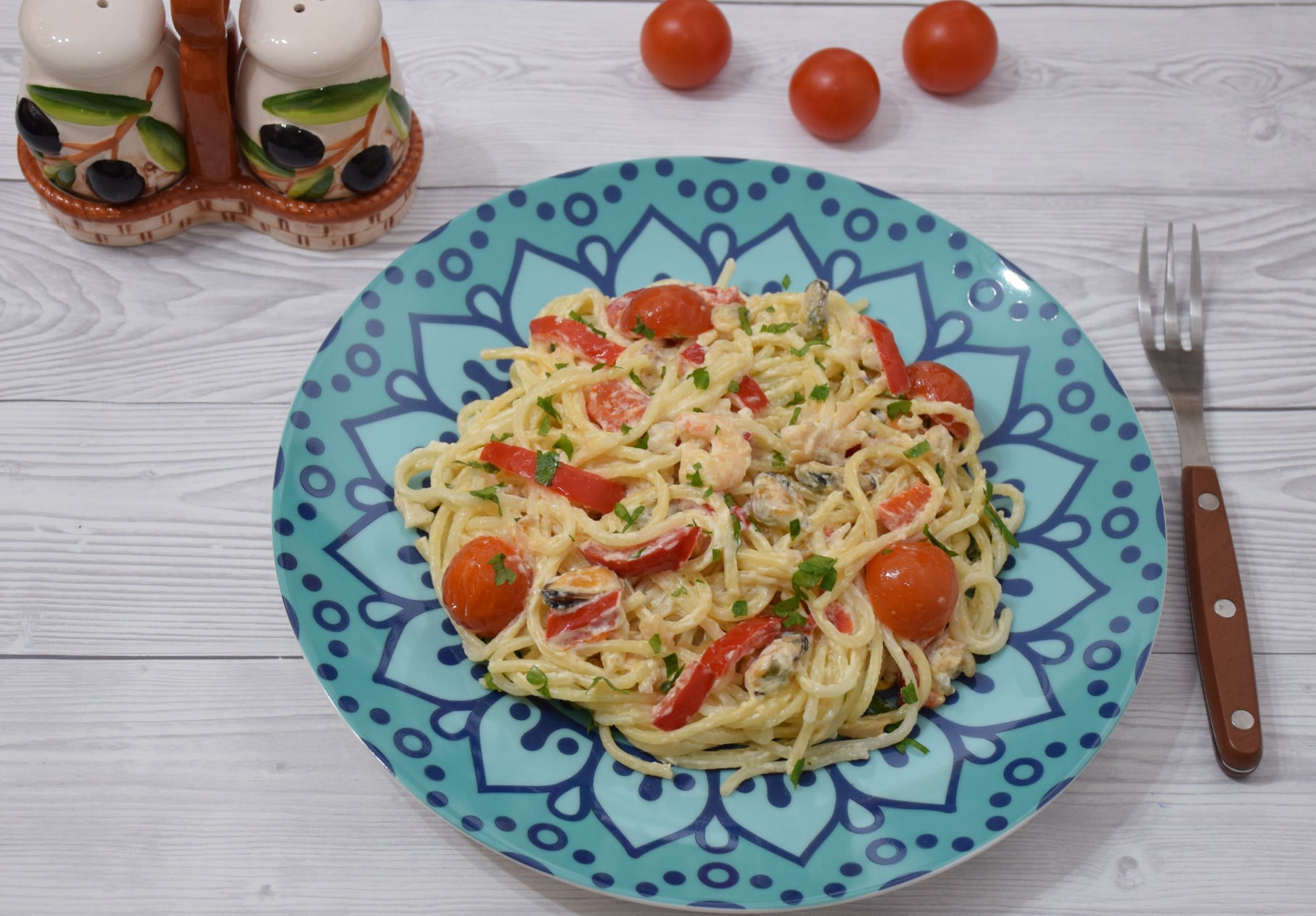 Paste cu fructe de mare si mascarpone