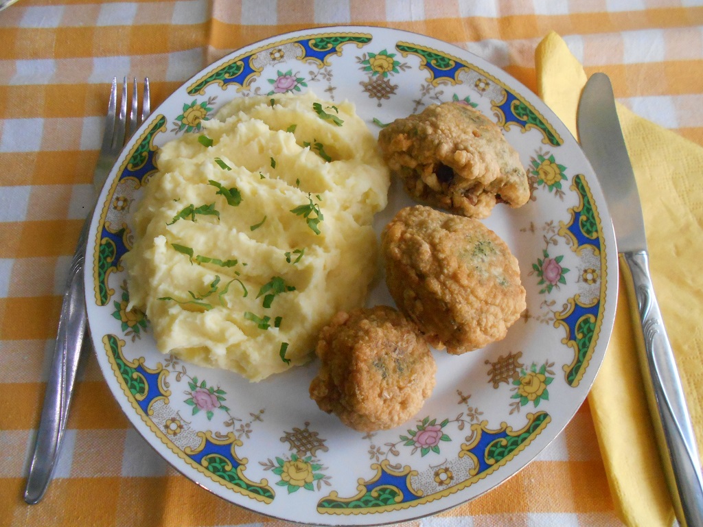 Broccoli pane, cu piure de cartofi