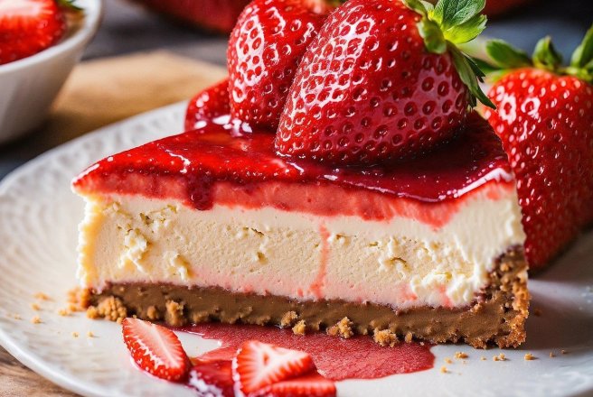 Reteta delicioasa de cheesecake fin cu sos de capsuni