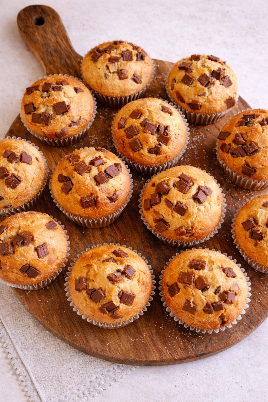 Brioșe cu fulgi de ciocolată - Rețeta rapidă și delicioasă