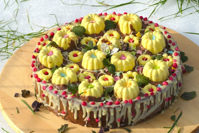 Tort '' sa vina Primavara''- mango, fructul pasiuni si banane