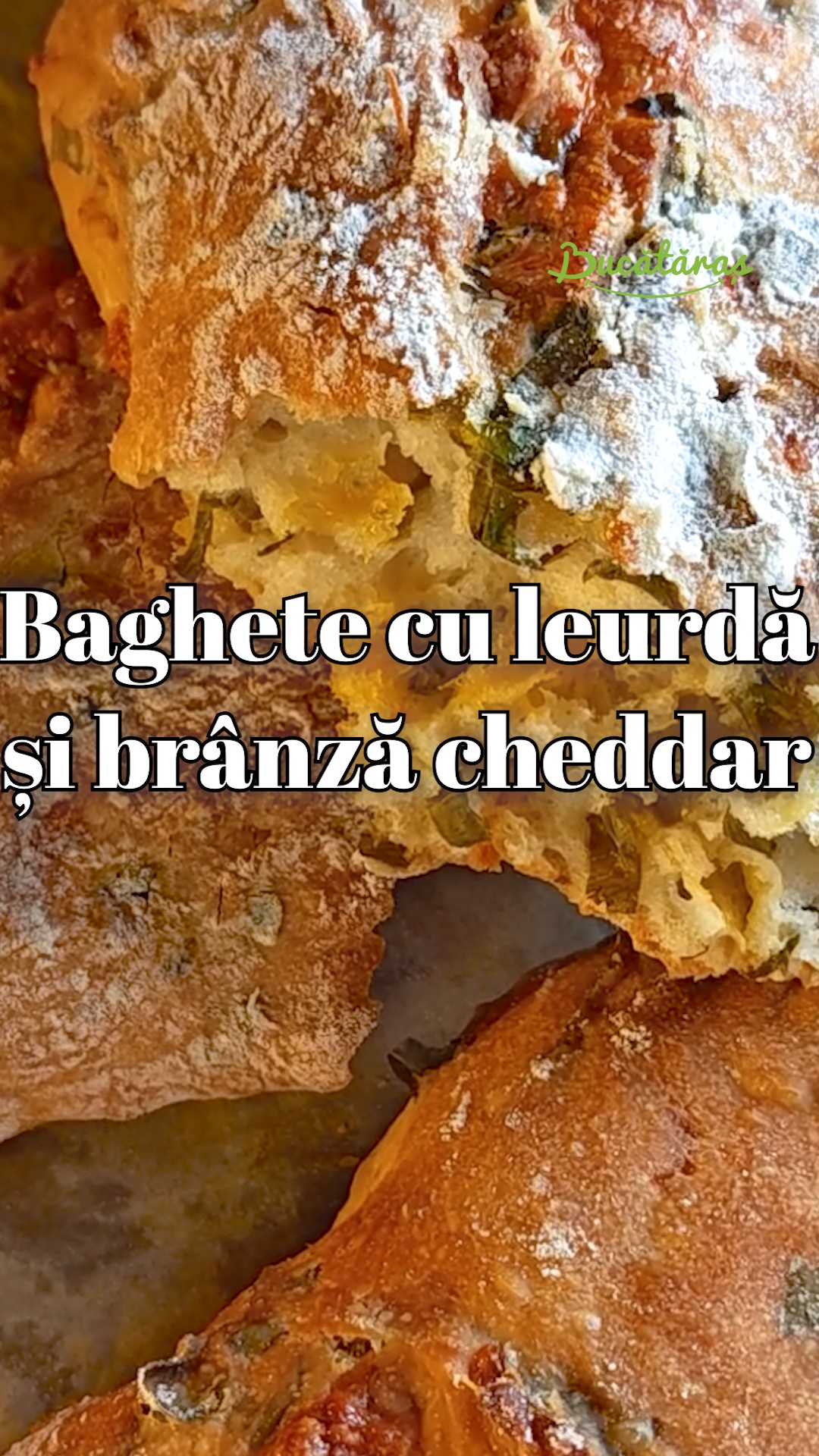 Baghete cu leurdă și brânză cheddar - Rețeta gustoasă de pâine de casă