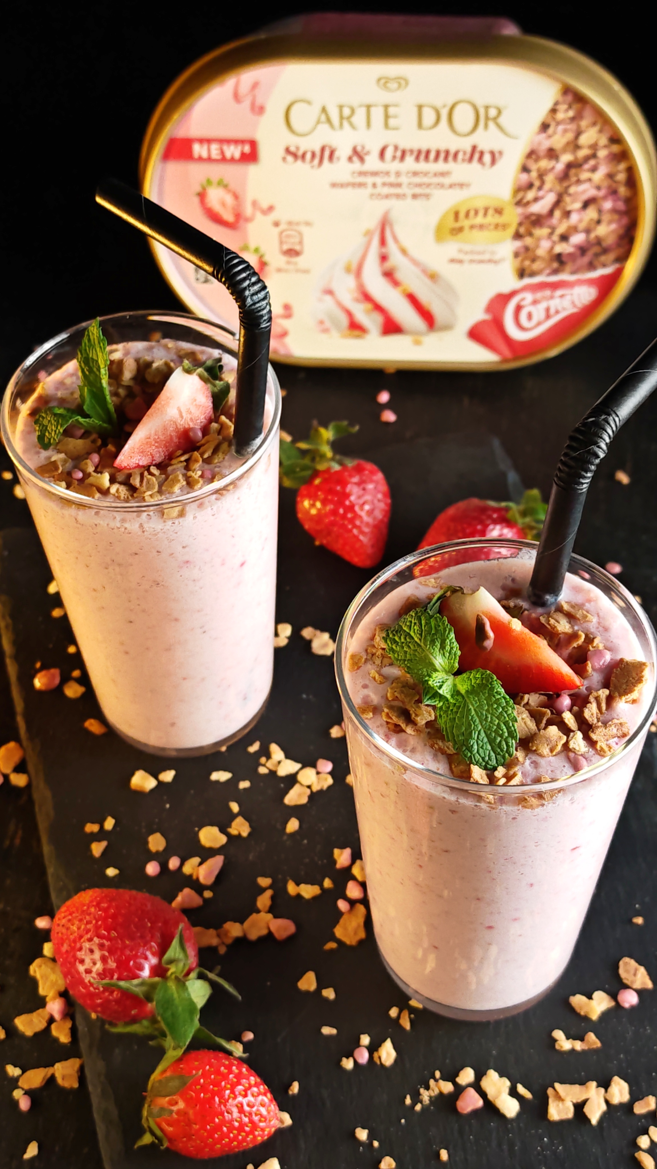 Shake cu înghețată de căpșuni - Deliciu răcoritor de vară
